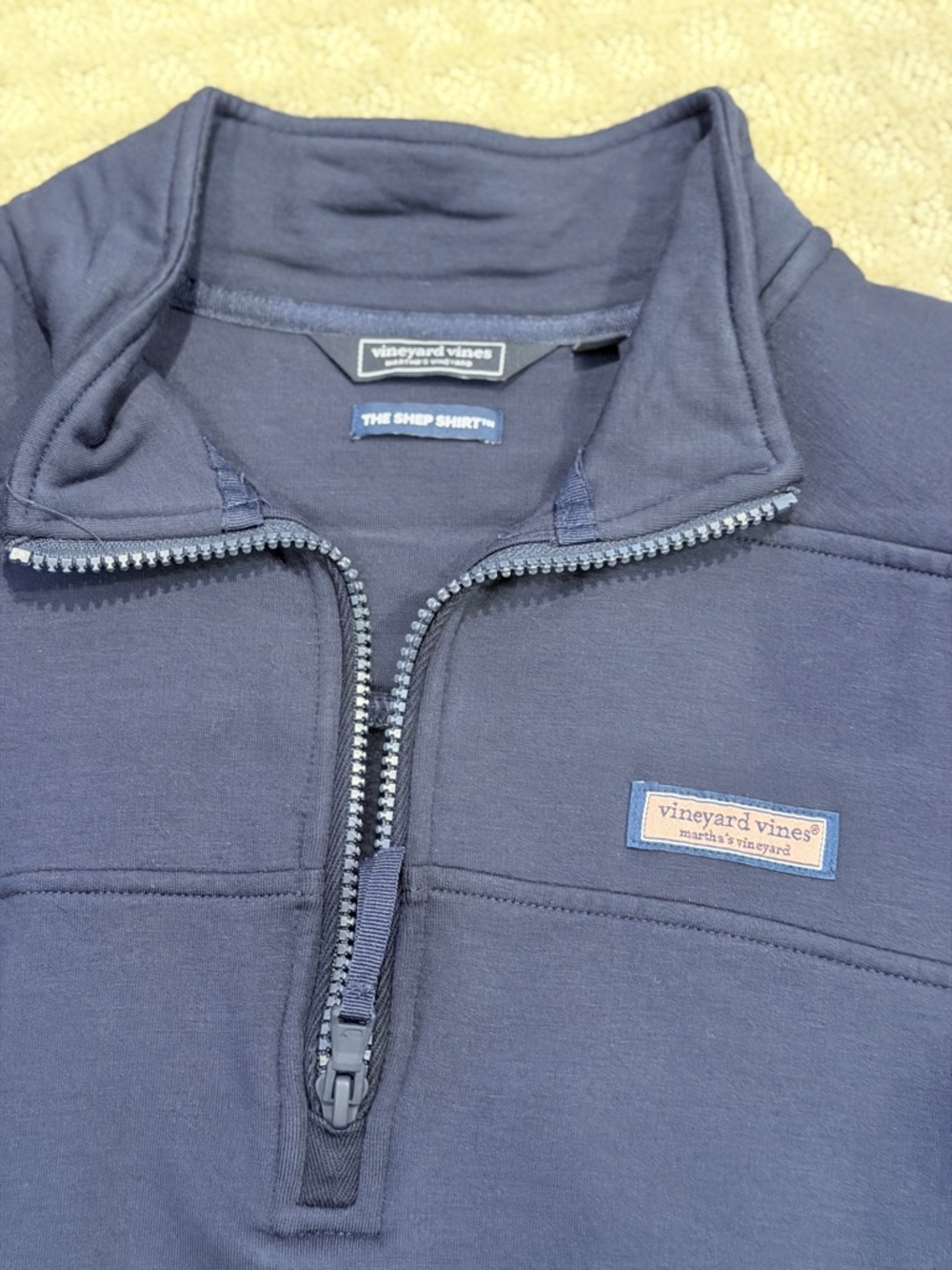 Vineyard Vines Women’s Navy Shep Shirt Quarter-Zip Sweater